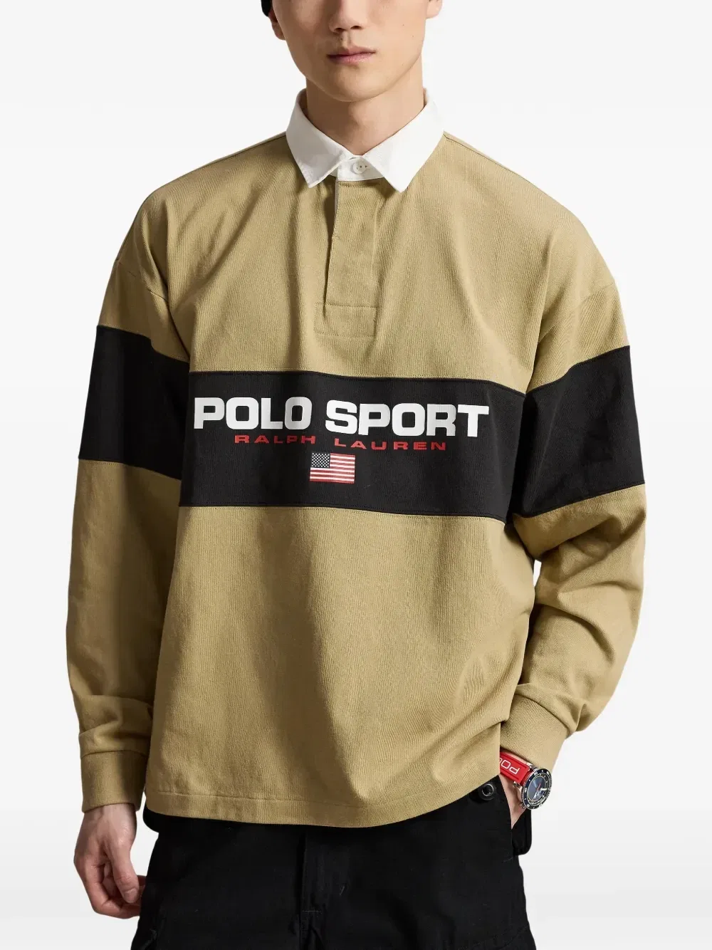Рубашка поло в стиле колор-блок Polo Ralph Lauren, коричневый — фото 3