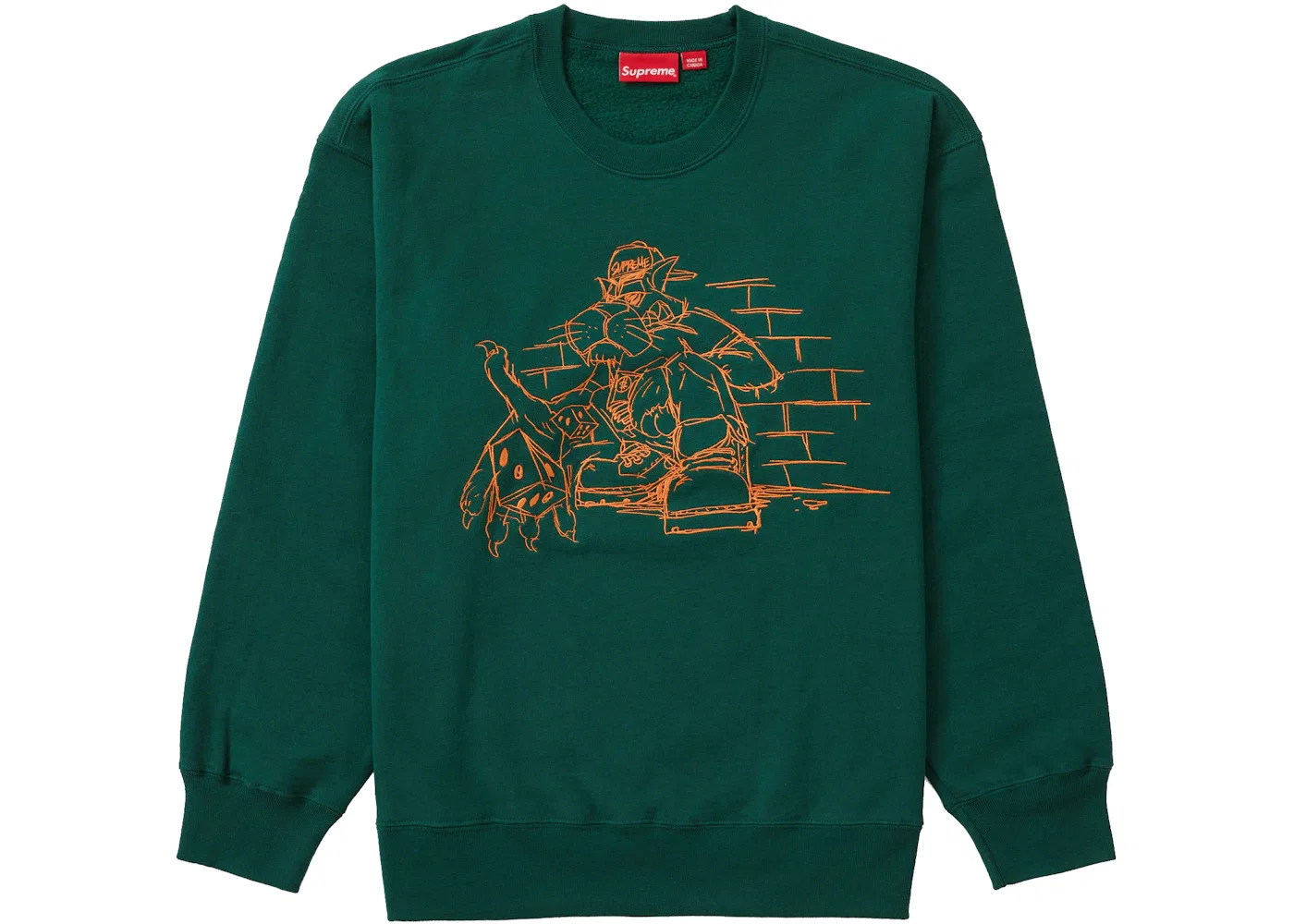 Мужской свитшот с принтом Crewneck Supreme, Dark Green