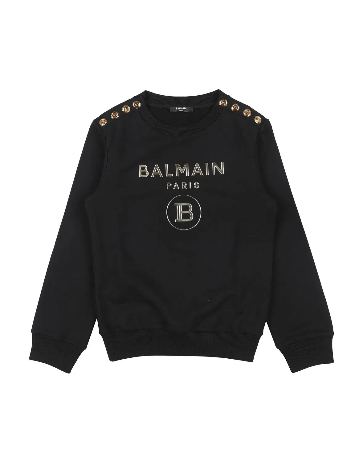 Футерная кофта с принтом Balmain, черный