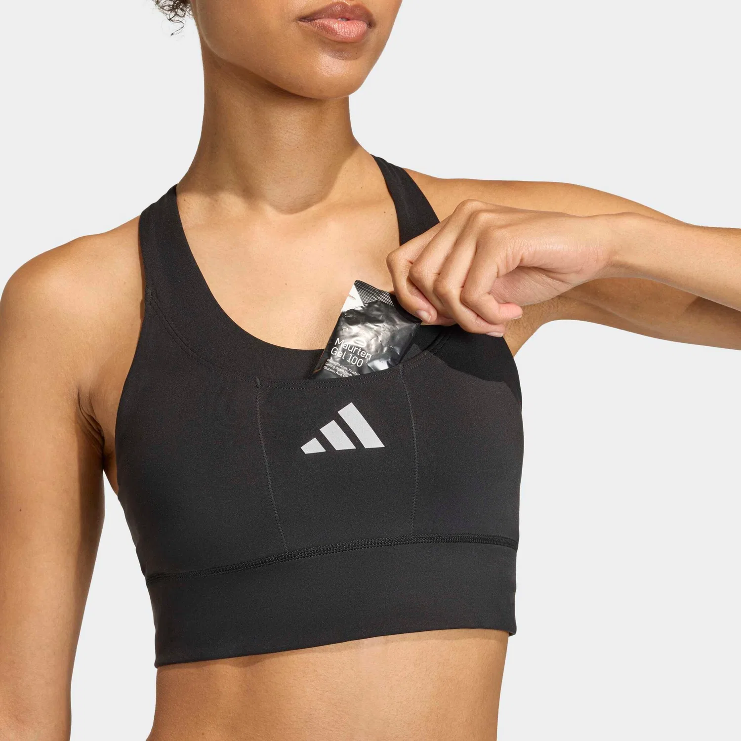 Женский спортивный бюстгальтер с карманами Adidas Performance, Black — фото 3