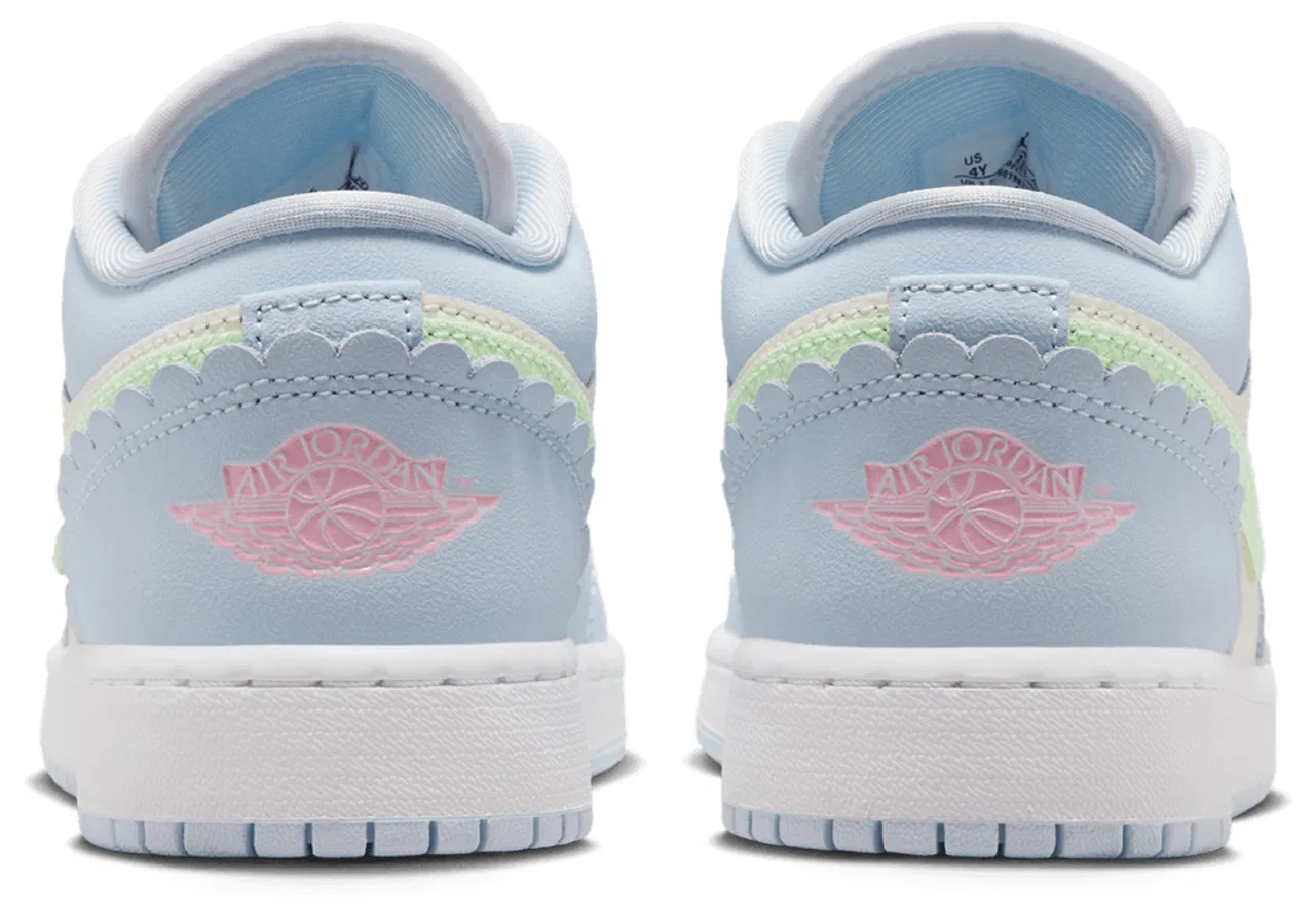 Кроссовки для девочек AJ 1 Low SE Fem Jordan, цвет Vapor Green/Sail/Half Blue — фото 3