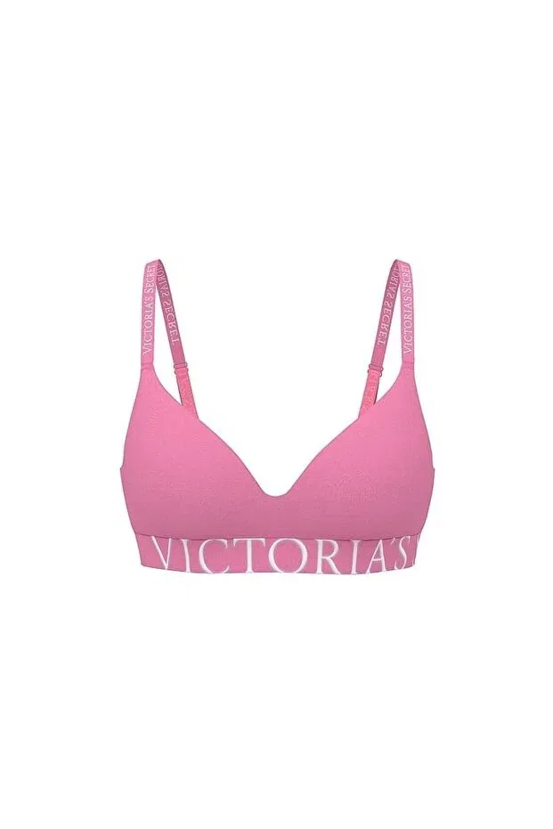 Женский бюстгальтер без косточек The coolbra lightly padded supportive wire-free bra Victoria'S Secret, Powder Pink — фото 3