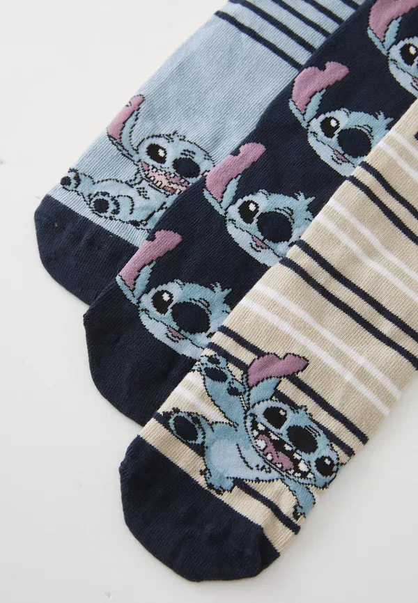 Носки 3 пары Disney Striped Name It Dusty Blue, Navy, Peyote, темно-синий/голубой — фото 3