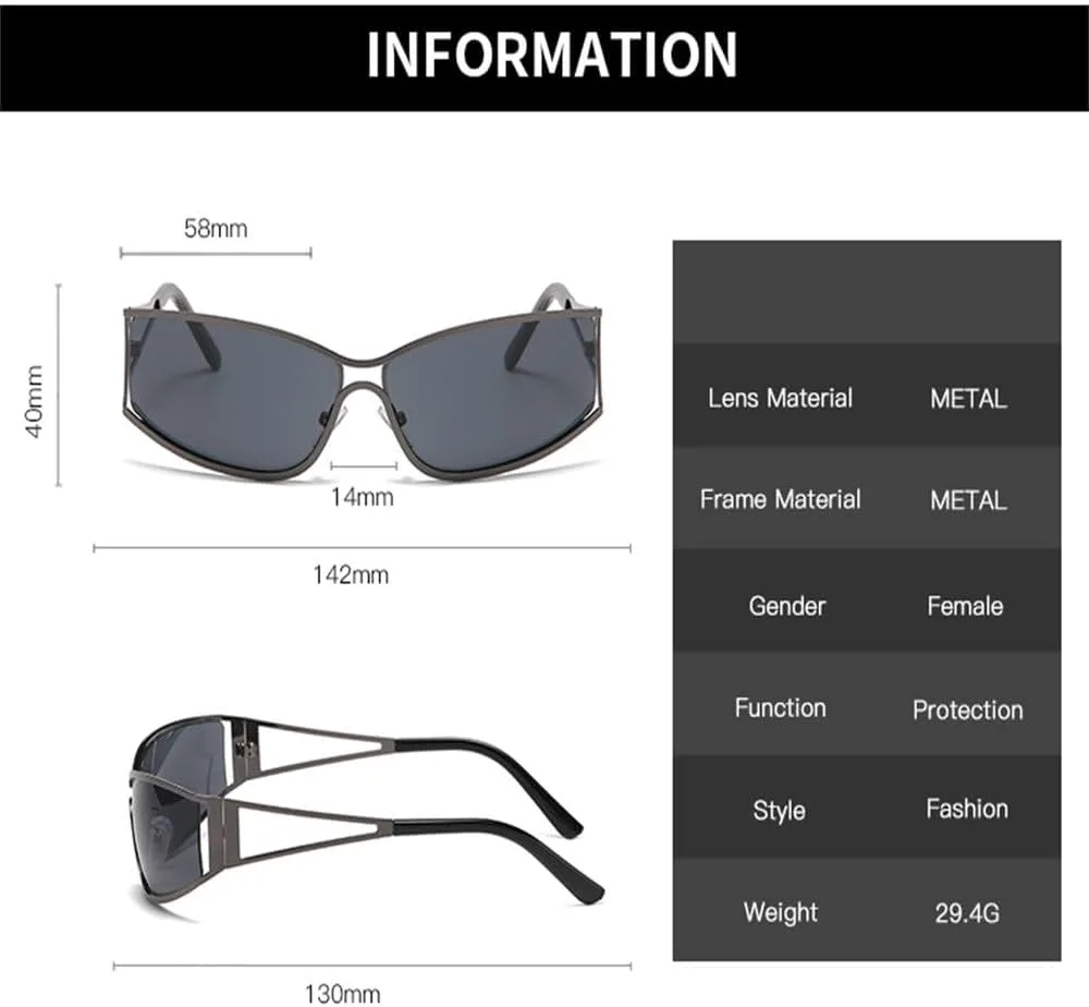 

Модные ретро-солнцезащитные очки в стиле Y2K для женщин, классические панк-солнцезащитные очки с защитой от солнца UV400 для мужчин и женщин KTUCN, Brown