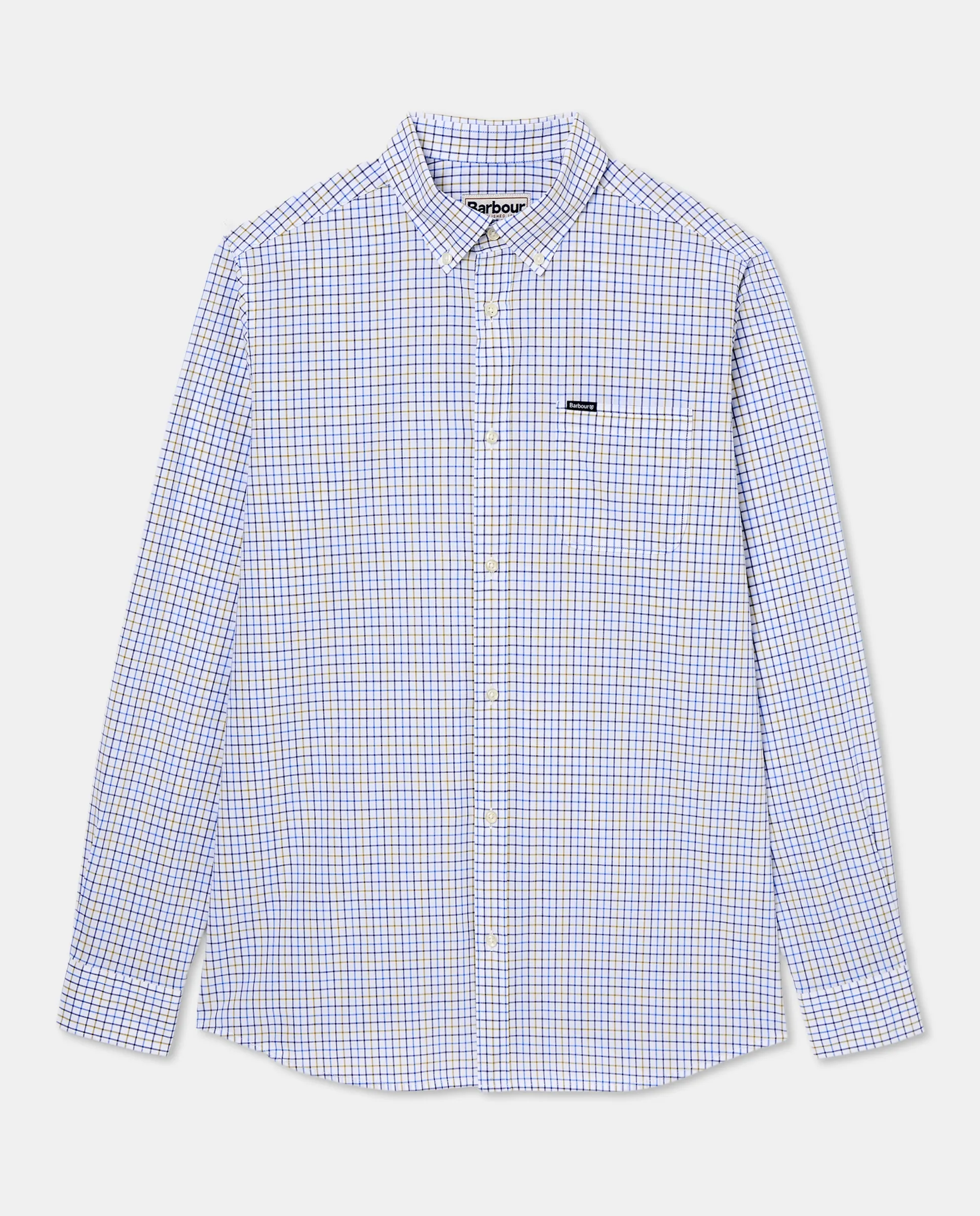 

Мужская рубашка в клетку оксфорд Barbour, белый