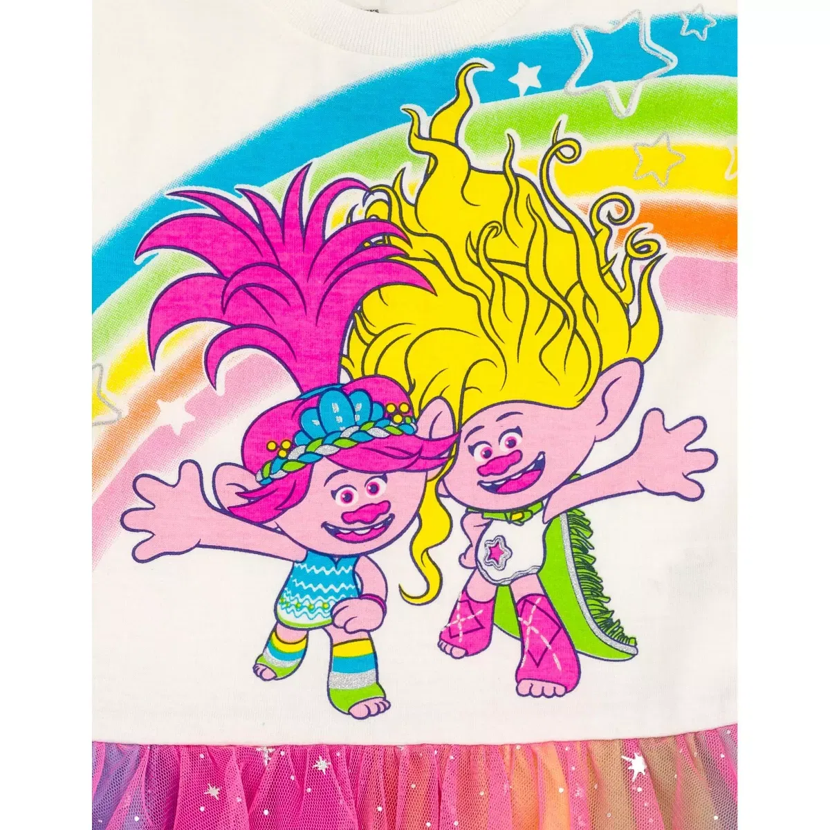Детское платье для девочек с принтом Trolls Poppy, короткий рукав, Trolls, Multicolor — фото 4