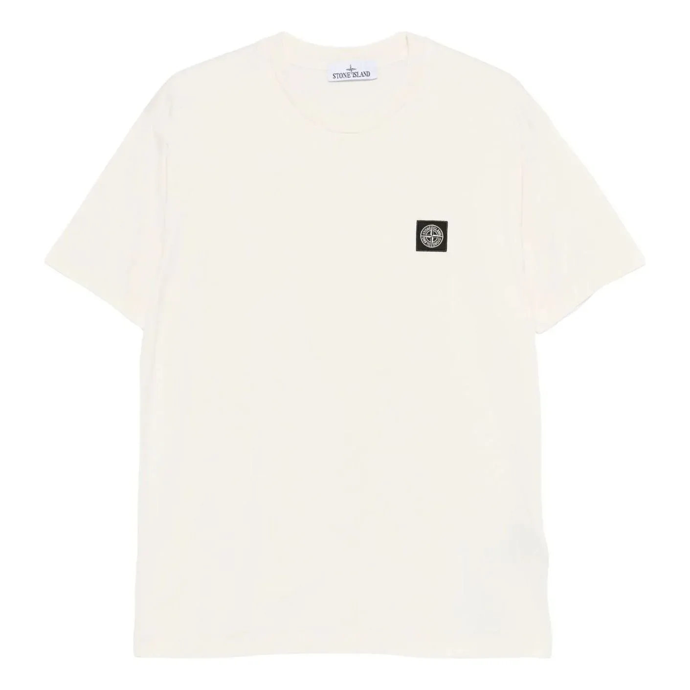 Футболка STONE ISLAND 2100027 60/2 Slim-Fit с нашивкой в виде компаса, цвет «слоновая кость», белый