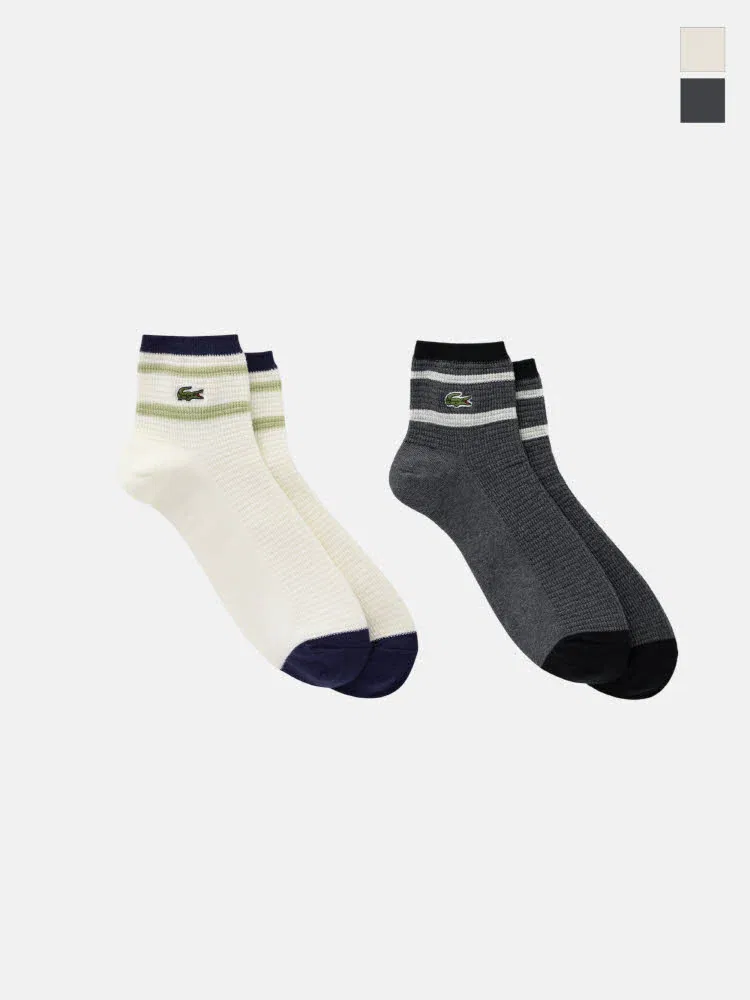 Носки мужские полувысокие вафельные LACOSTE, Silver