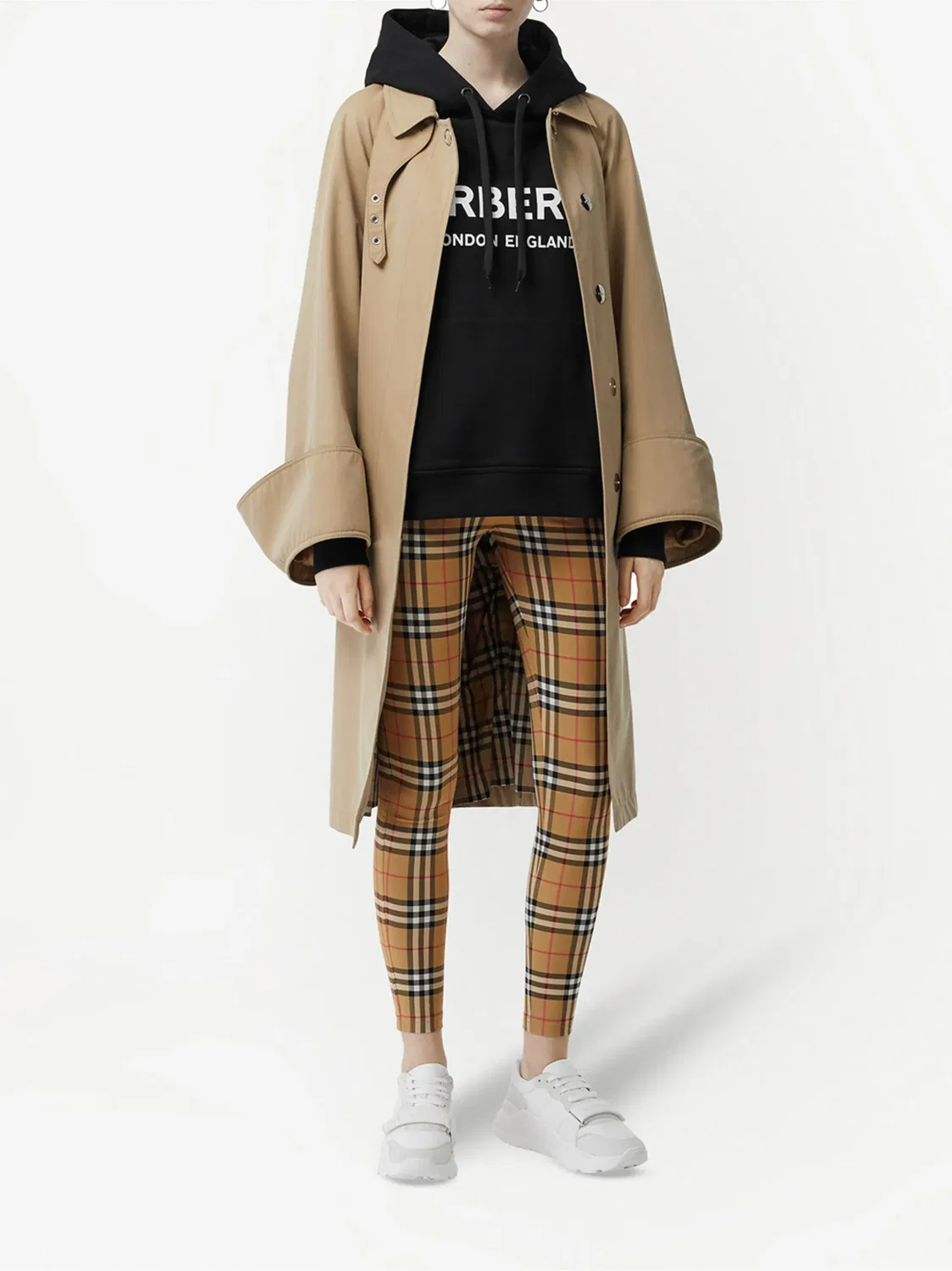 Burberry Леггинсы Vintage Check коричневые — фото 2