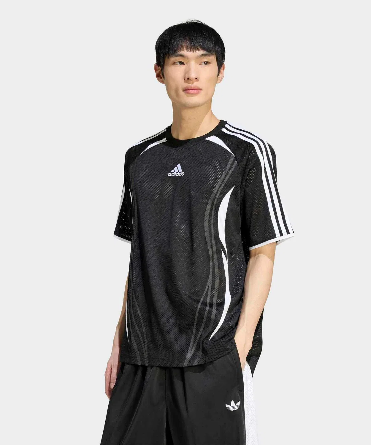 Мужская футболка с принтом Team Geist Mesh Jersey Adidas, Черный — фото 3