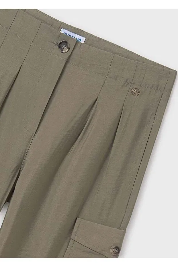 Детские брюки карго для девочек Oversize Mayoral, Green — фото 3
