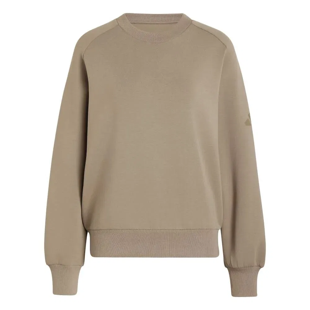 Свитшот свободный Soft Lux Loose Adidas, бежевый — фото 3