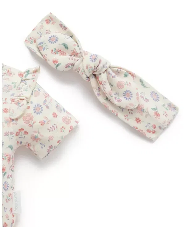 Детский комплект для девочек с принтом 3-Piece Gift Set Purebaby, Flor Print — фото 3