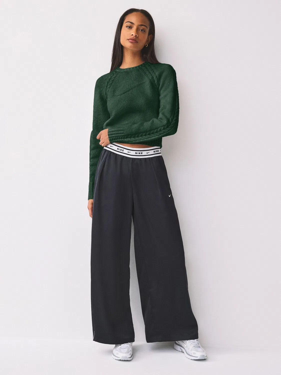 Свитер с кабельным узором Nike Fir Green Crew Neck Knit Jumper Nike, Fir Green — фото 2