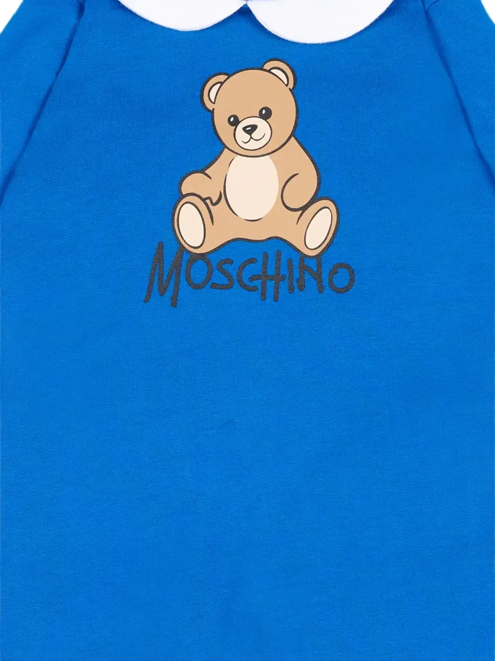 Пижама с круглым ворником Teddy Bear Moschino Kids, синий — фото 3