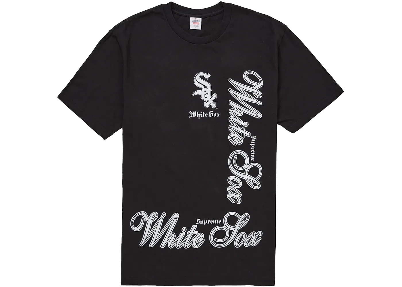 Мужская футболка с принтом Supreme MLB Teams Sox Tee Black