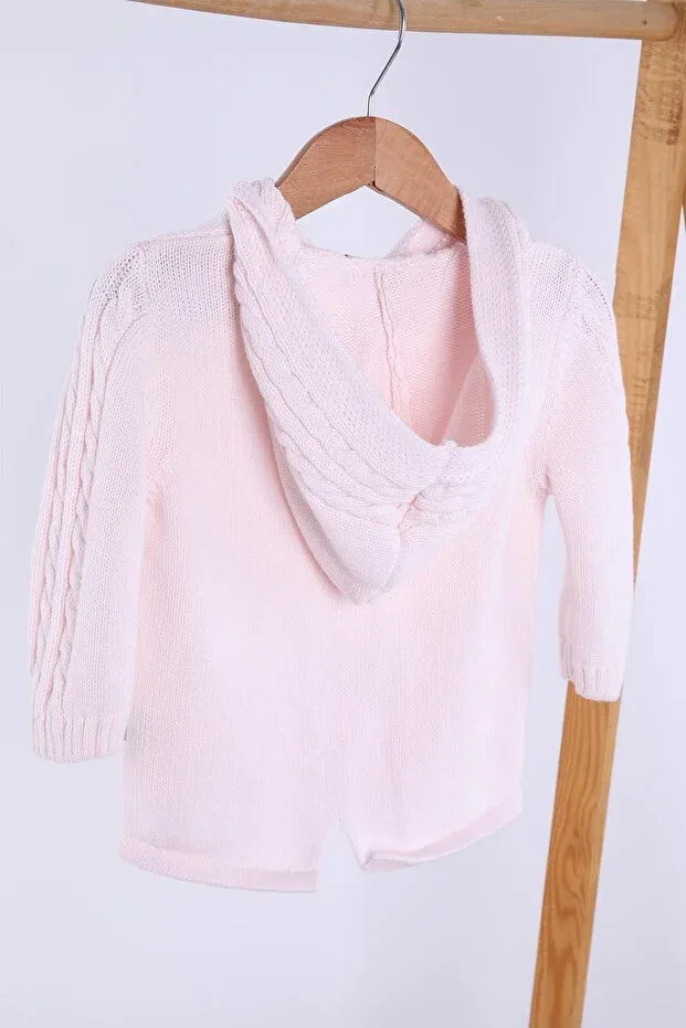 Детский кардиган с капюшоном из органического хлопка Babyhola, Pink — фото 3
