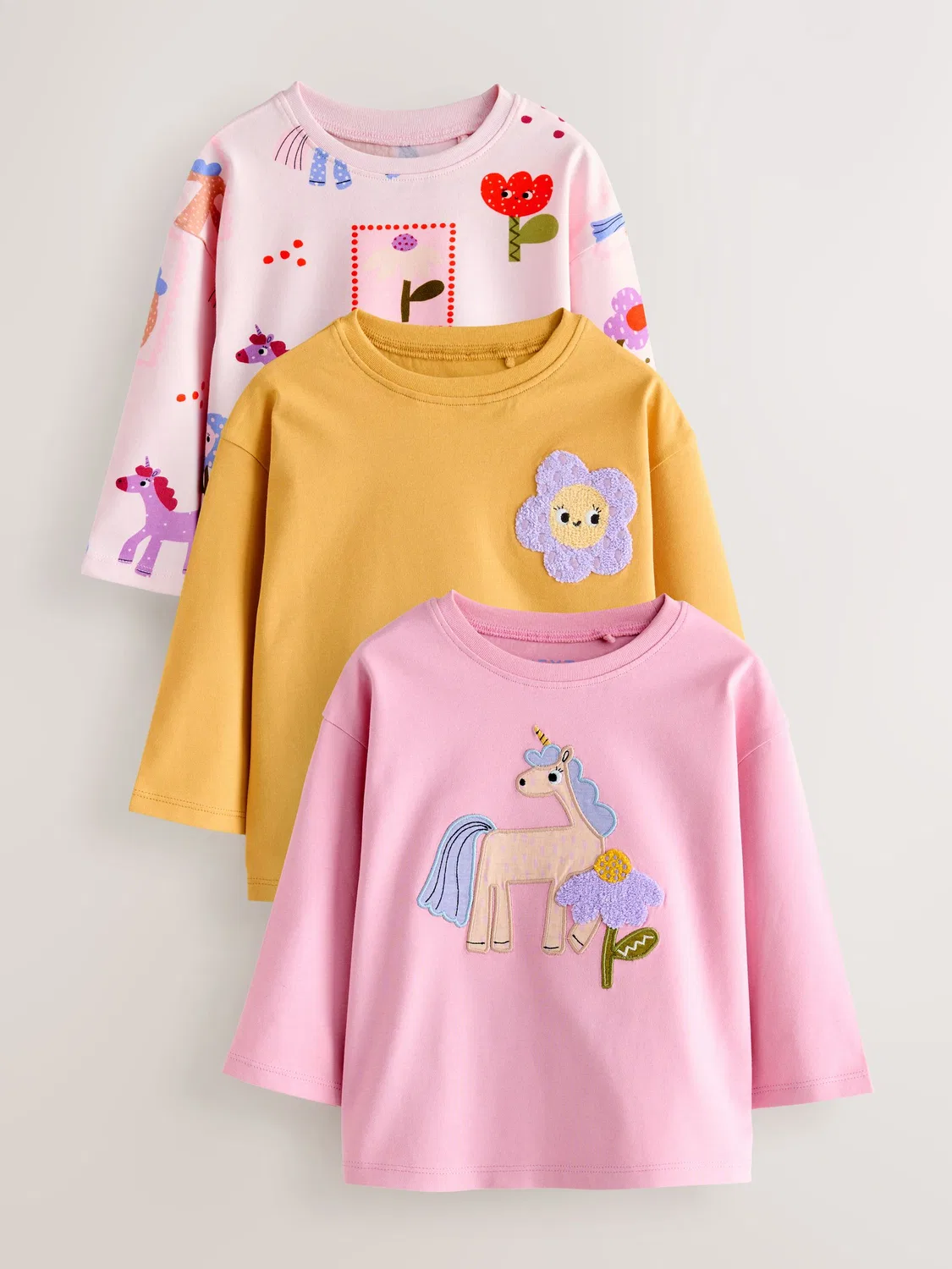 Футболка с длинным рукавом Unicorn Character 3 Pack Next, Unicorn