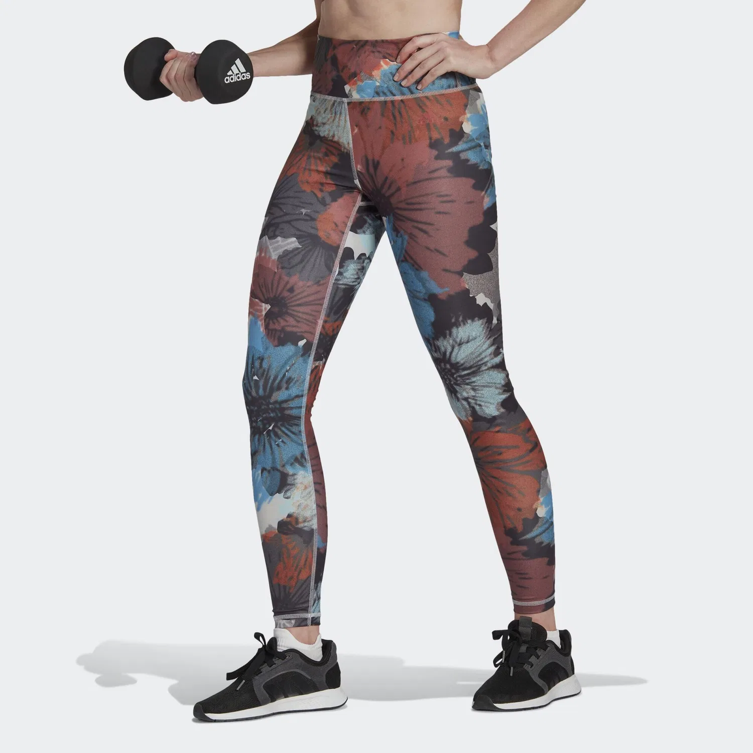 Женские леггинсы с принтом Training Essentials Printed High-Waisted Adidas, Grau Rot