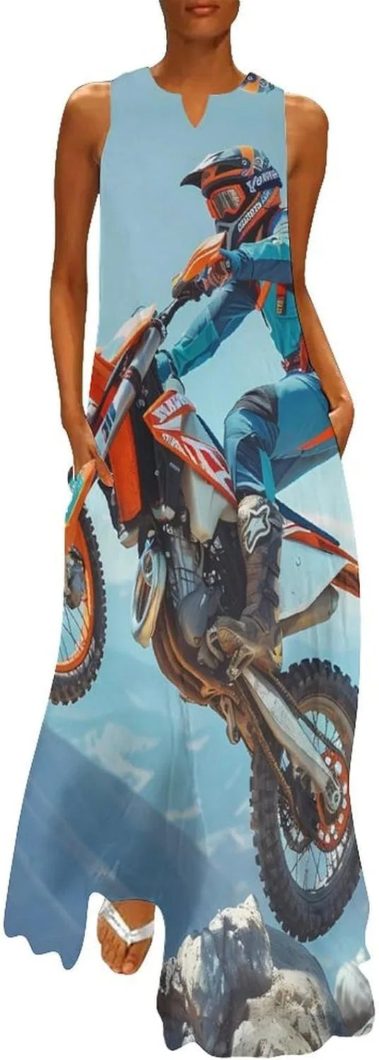Женское длинное платье Motocross Dirt Bike, Style