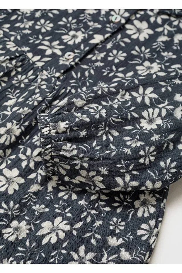 Детское платье для девочек с длинным рукавом Mango Baby, Navy Blue — фото 4