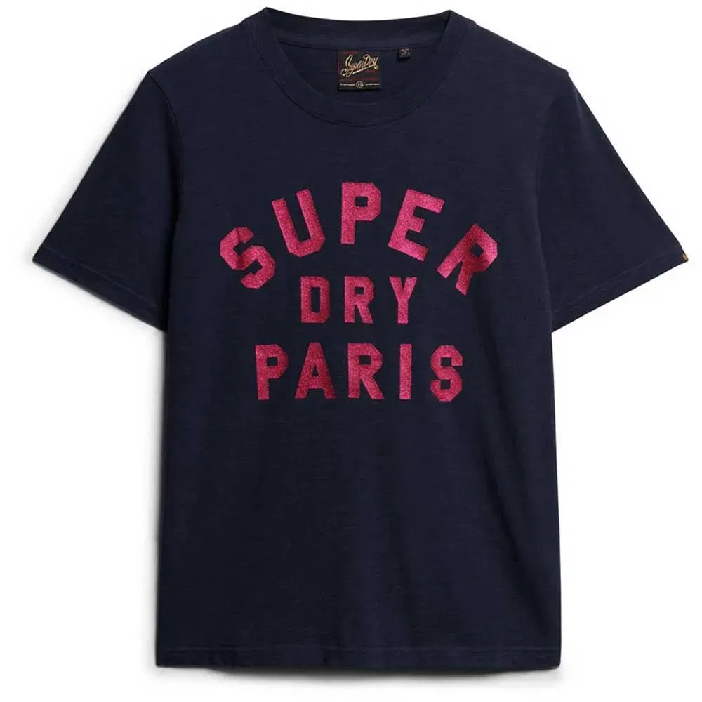 Футболка с коротким рукавом Glitter Logo Relaxed Superdry, синий