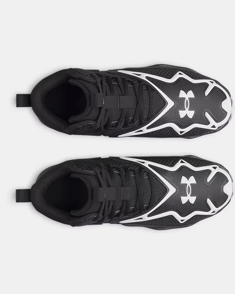 Детские бейсбольные шиповки с амортизацией EVA UA Harper 11 RM Jr. UnderArmour, Black/White — фото 3
