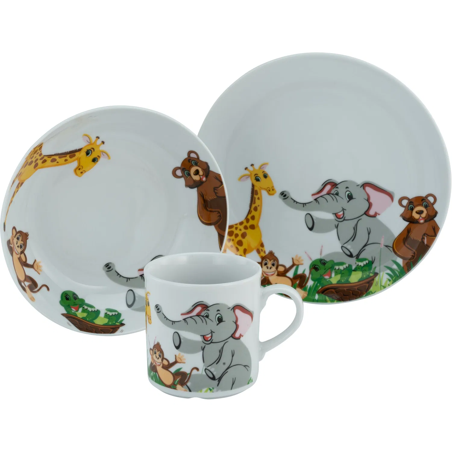 Детский набор посуды из фарфора 3 предмета Zoo CreaTable, Multicolor
