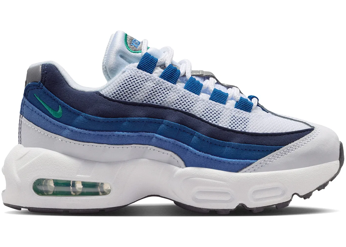 Детские кроссовки Lifestyle Nike Air Max 95 Premium, White/Lake Blue/French Blue/Emerald Green