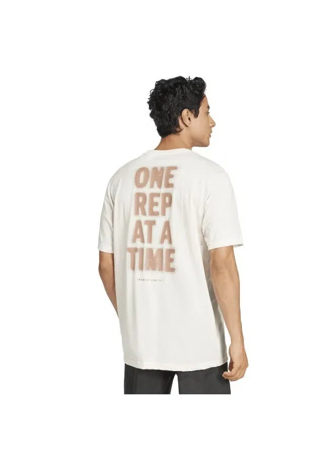Футболка тренировочная с принтом One Rep At A Time Adidas, белый — фото 3