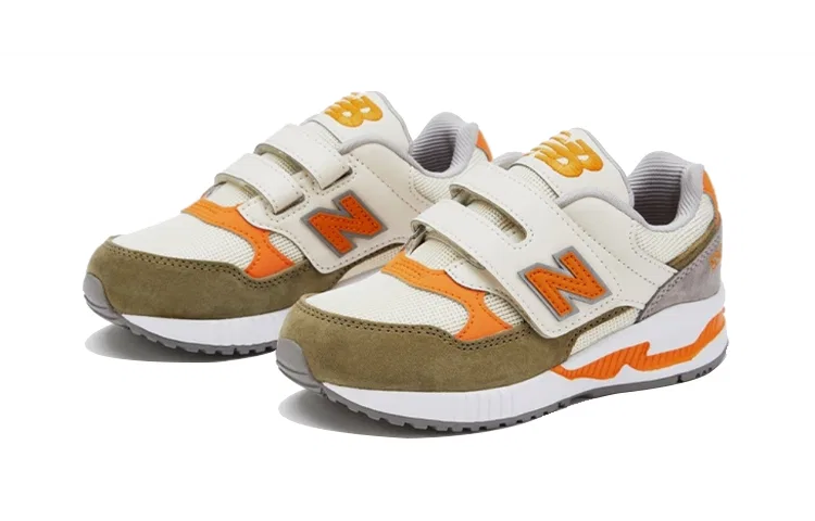 Детские кроссовки с двойной фиксацией липучкой New Balance NB 530, Wide (W), Beige Orange — фото 3