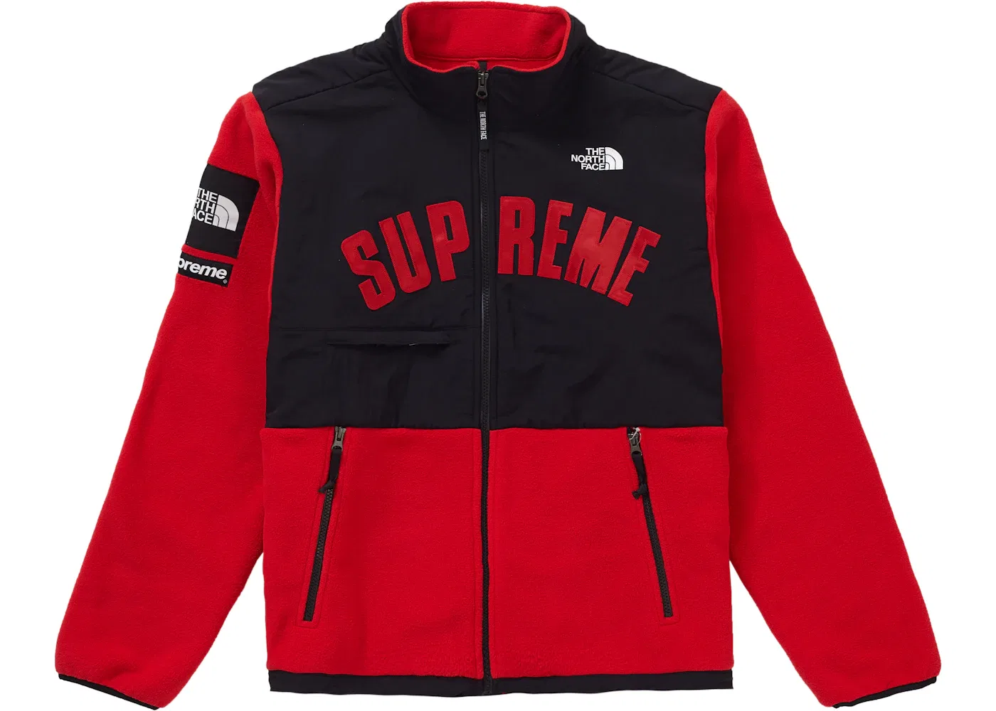Мужская флисовая куртка Arc Logo Denali с принтом Supreme The North Face, Red