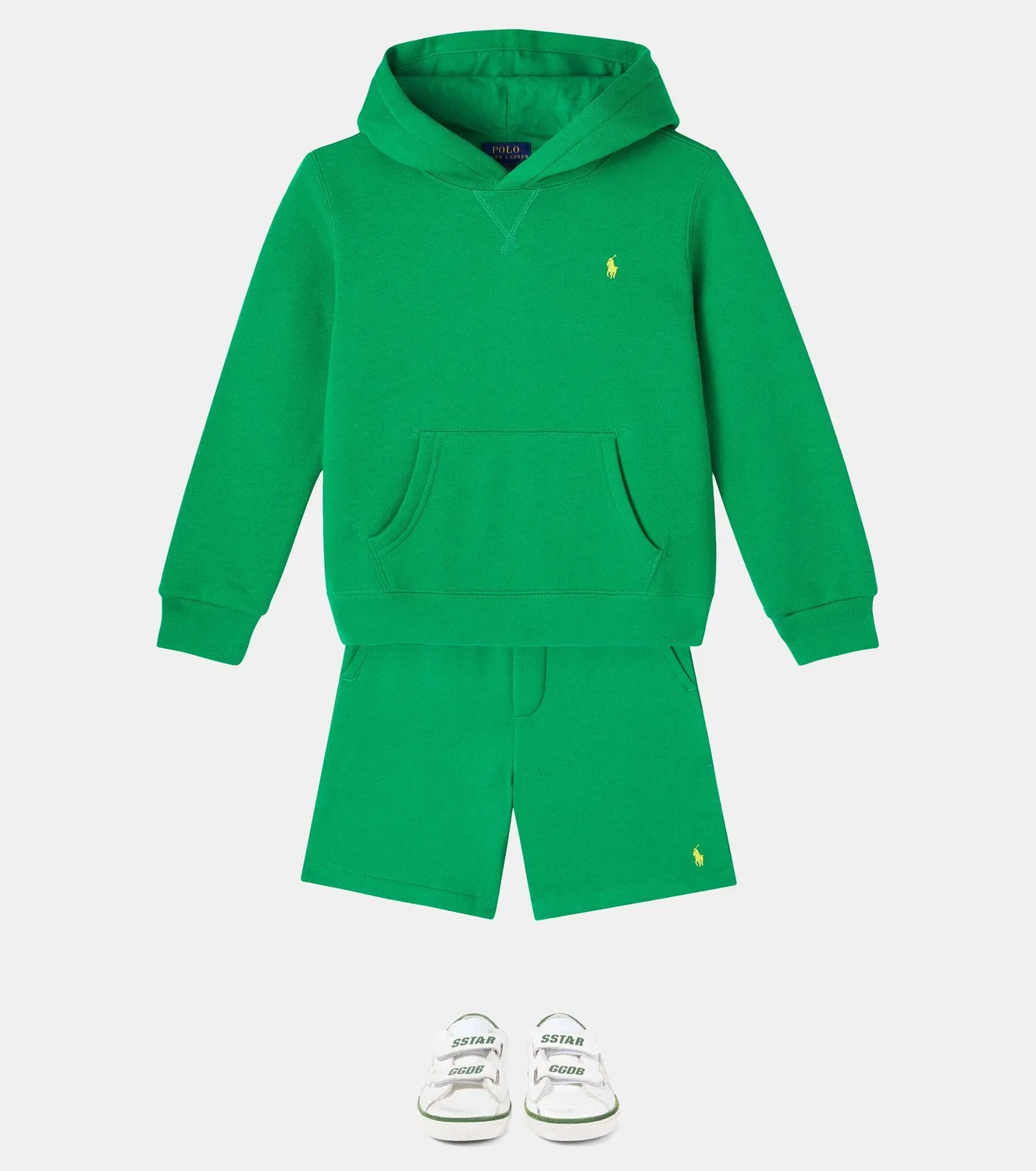 Худи с карманом кенгуру Polo Ralph Lauren Kids, зеленый — фото 2