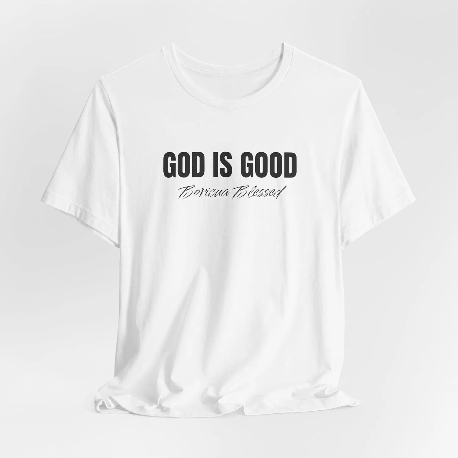 Женская футболка с принтом God Is Good Boricua Blessed Bella+canvas, White — фото 3