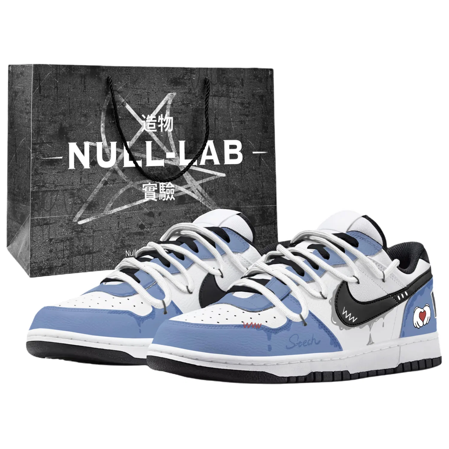 Детские скейтборд-кроссовки с низким верхом Blue/White/Black Nike