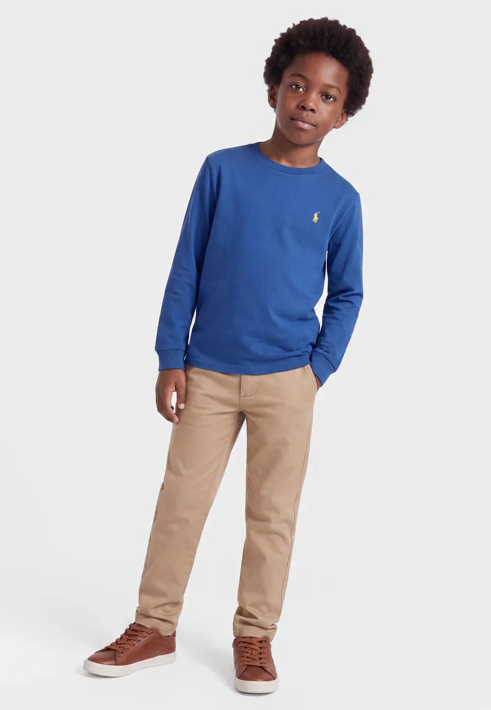 Футболка с длинными рукавами из хлопкового трикотажа, размер 2-6 лет Polo Ralph Lauren, Dusty Azure