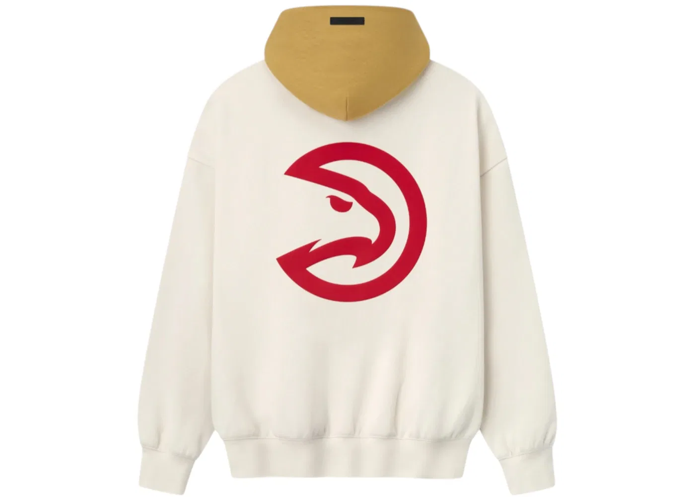 Мужская худи с принтом Fear of God Essentials Atlanta Hawks, Cream/Caramel Yellow — фото 3