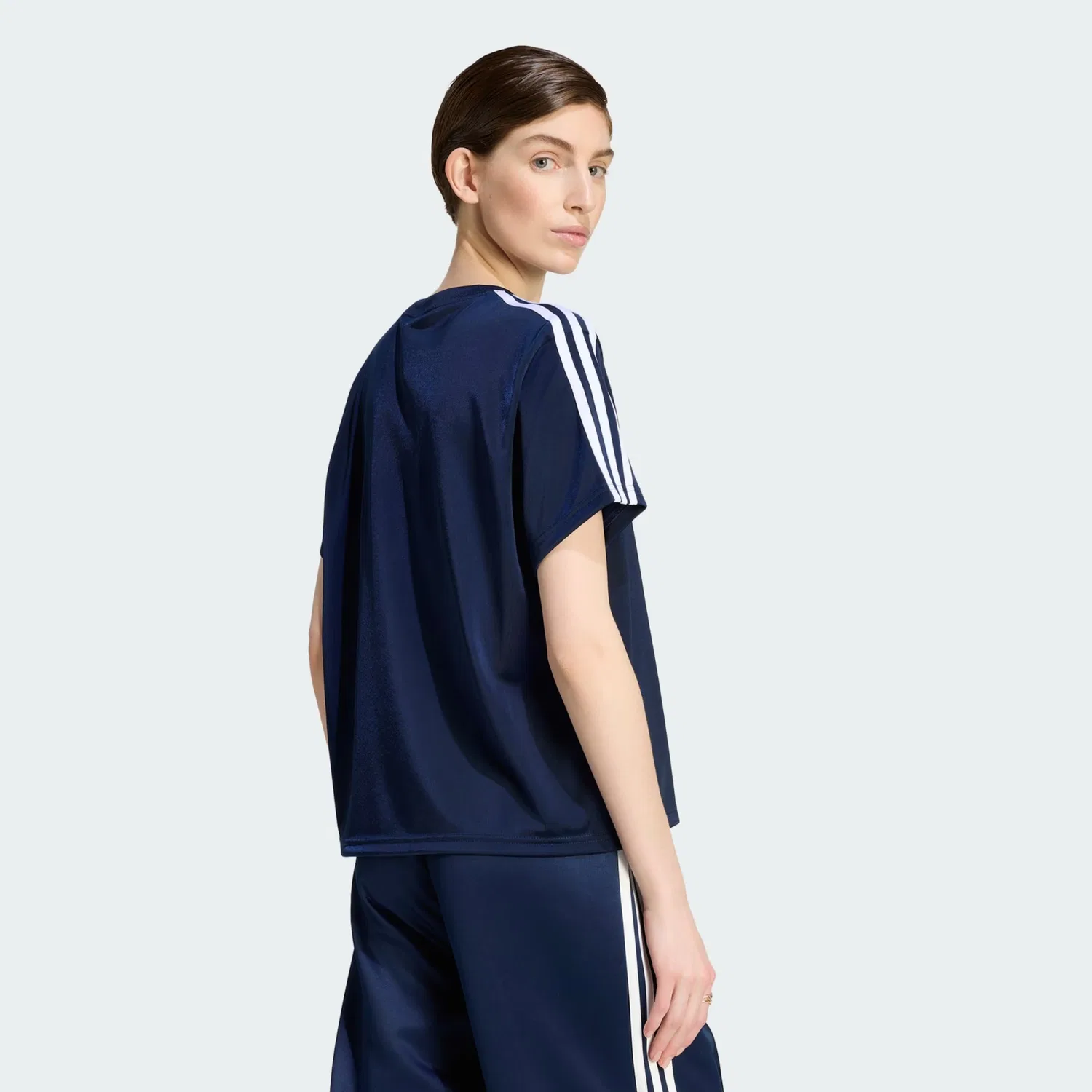 Футболка Adidas Originals Firebird темно-синего цвета — фото 3