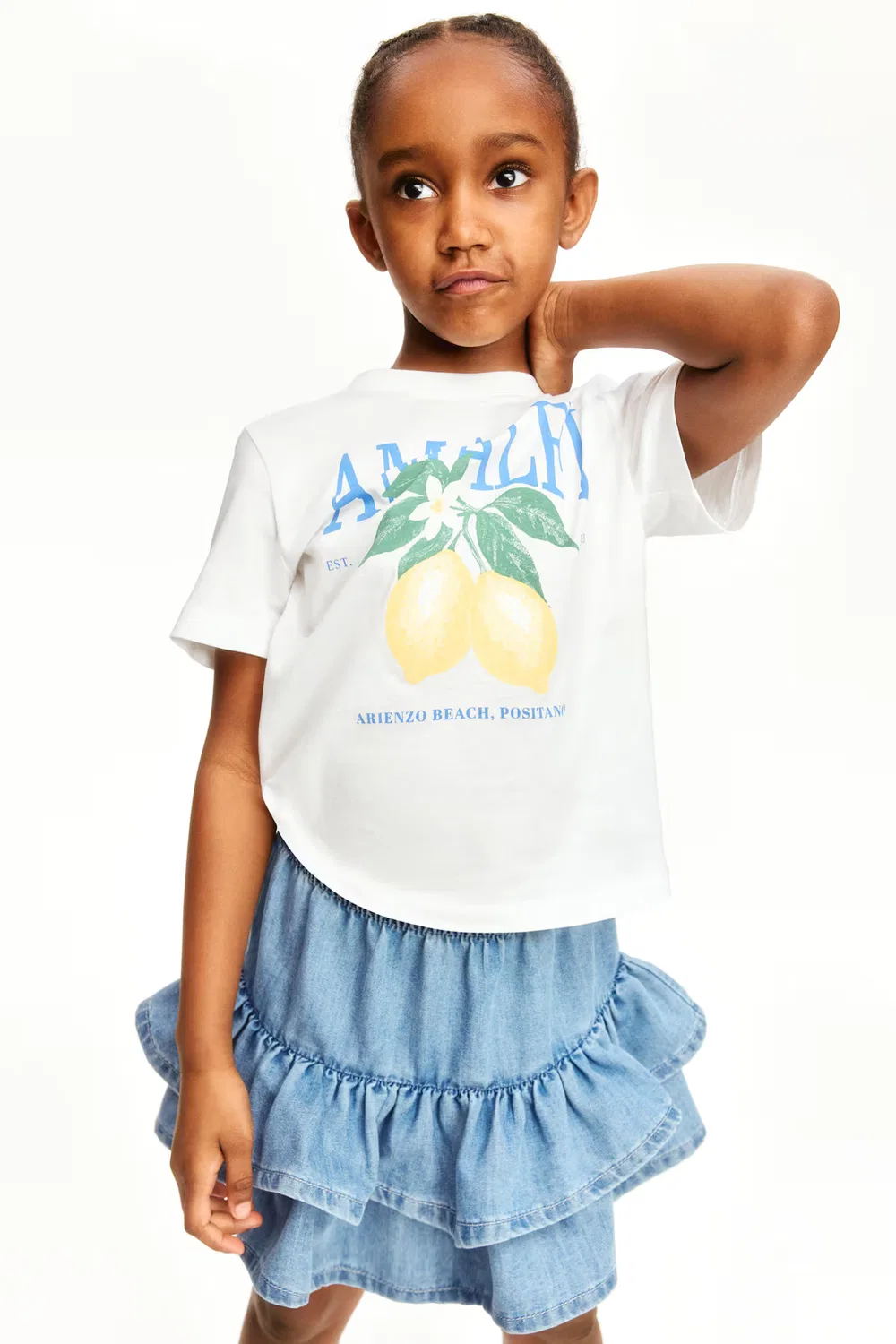 Многоярусная джинсовая юбка H&M, Denimblau