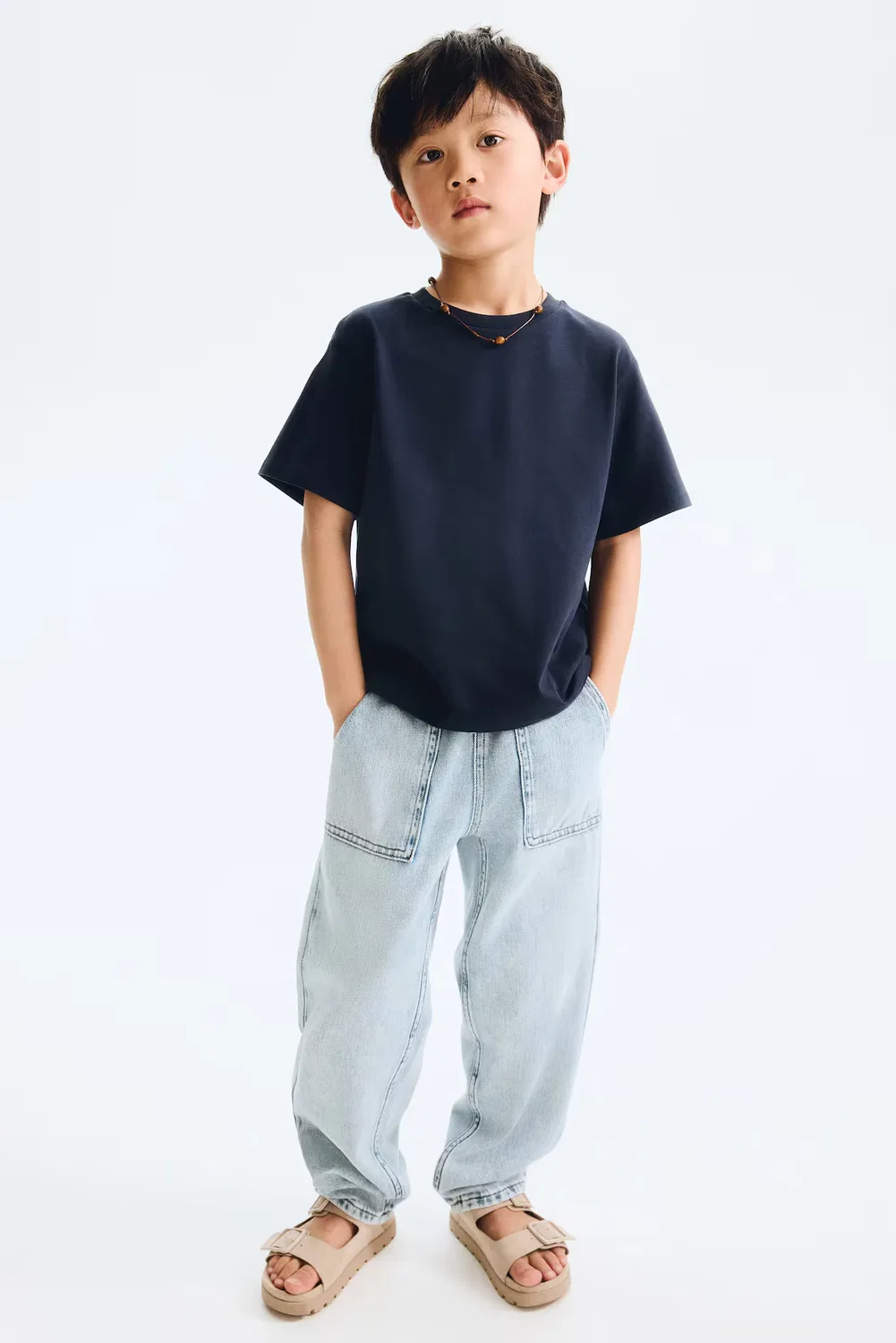 Брюки из хлопчатобумажной джинсовой ткани H&M, Helles Denimblau
