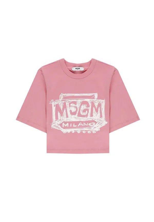 Футболка с принтом Msgm Rosa, розовый