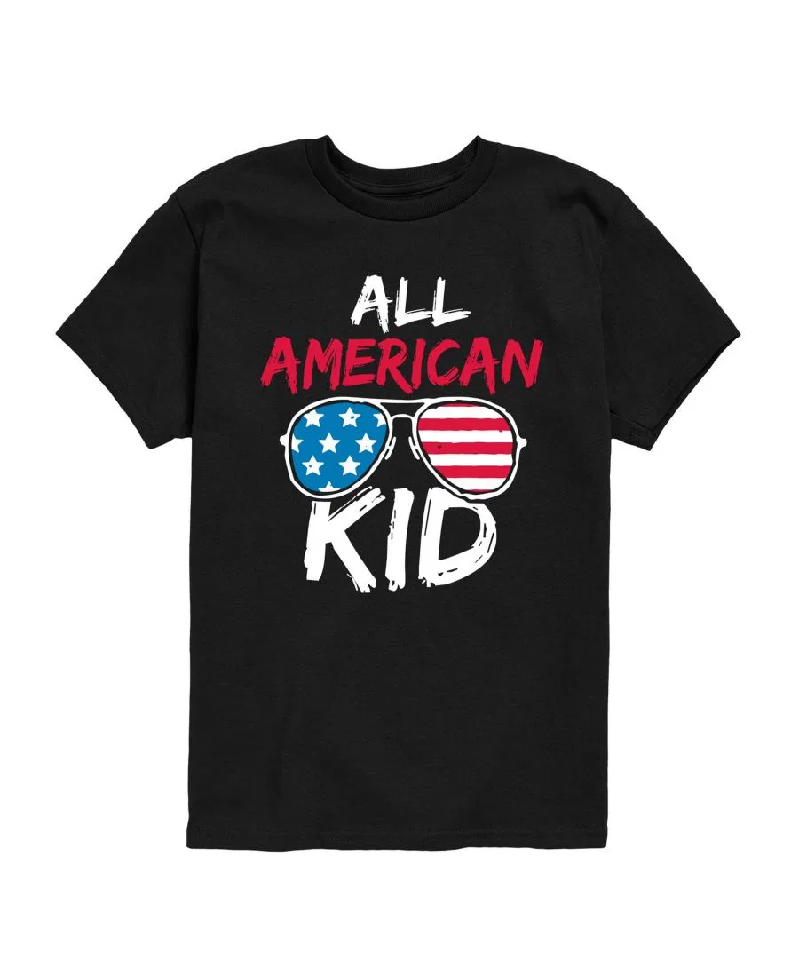 Детская футболка с принтом Hybrid All American Kid, Black