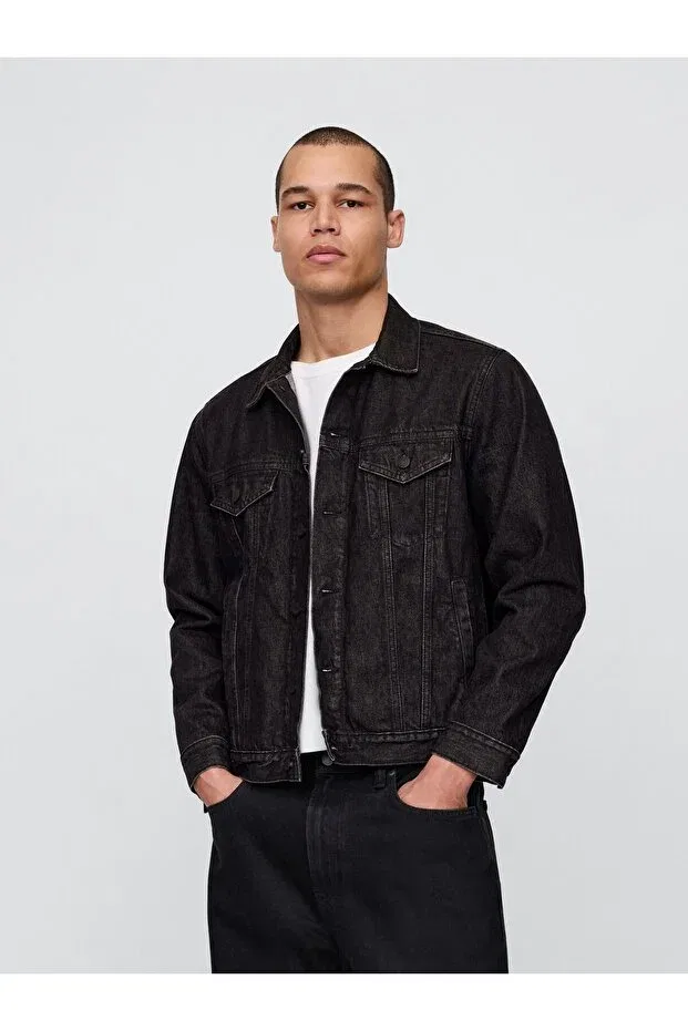 Мужская джинсовая куртка с длинным рукавом Gap, Black