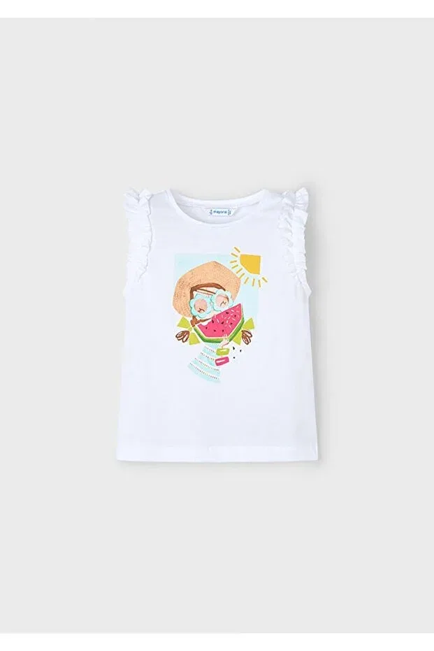 Детская футболка для девочек с принтом Summer Girl's Look Mayoral, White