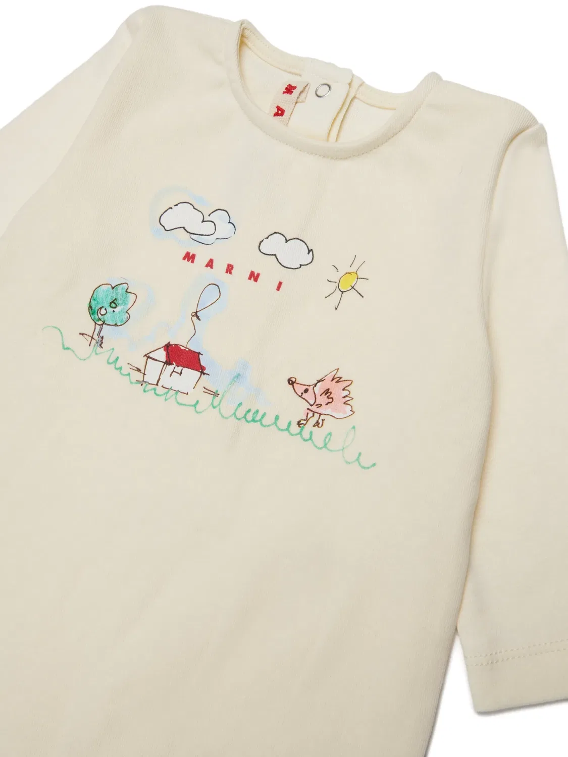 Ромпер с круглым вырезом Marni Kids, нейтральные цвета — фото 3