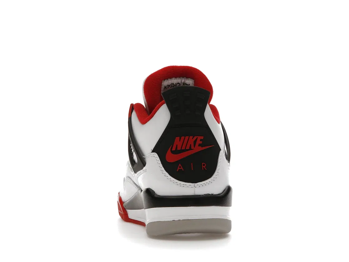 Детские кроссовки Lifestyle с принтом Air Jordan 4 Retro Jordan, White/Black-Tech Grey-Fire Red — фото 4