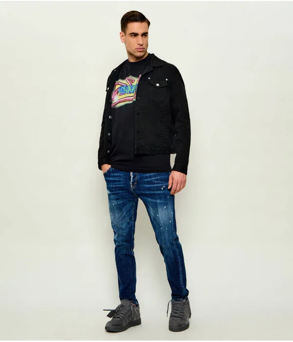 Мужская футболка свободного кроя Dsquared2, черный — фото 2
