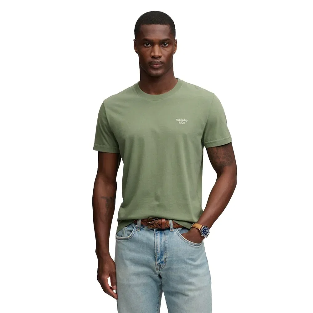 Футболка с коротким рукавом Essential Serif Logo Superdry, зеленый