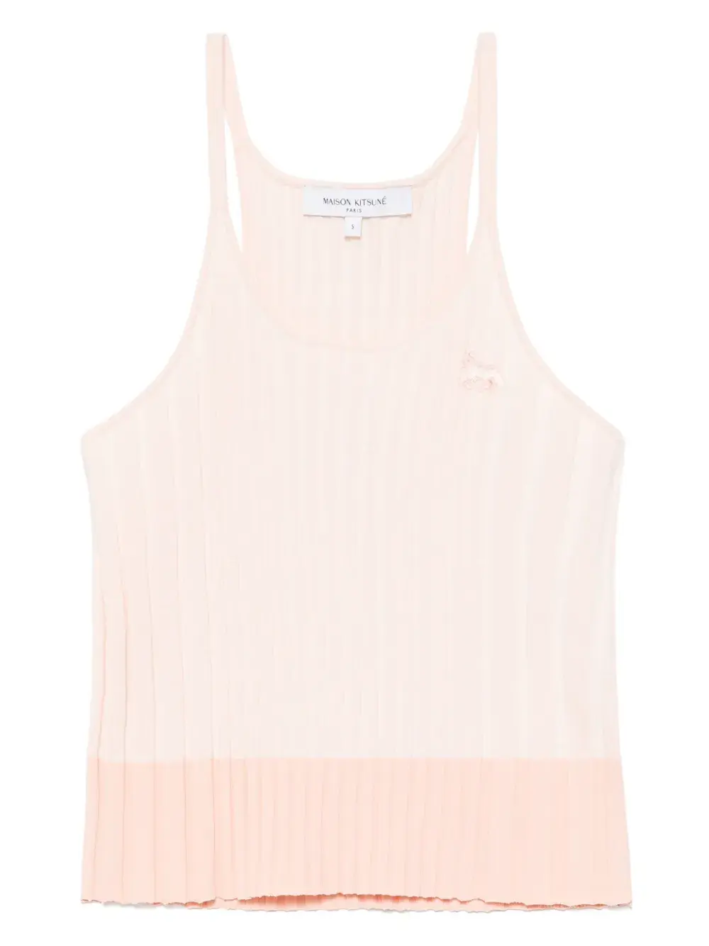 

Топ в рубчик с нашивкой Maison Kitsuné, розовый