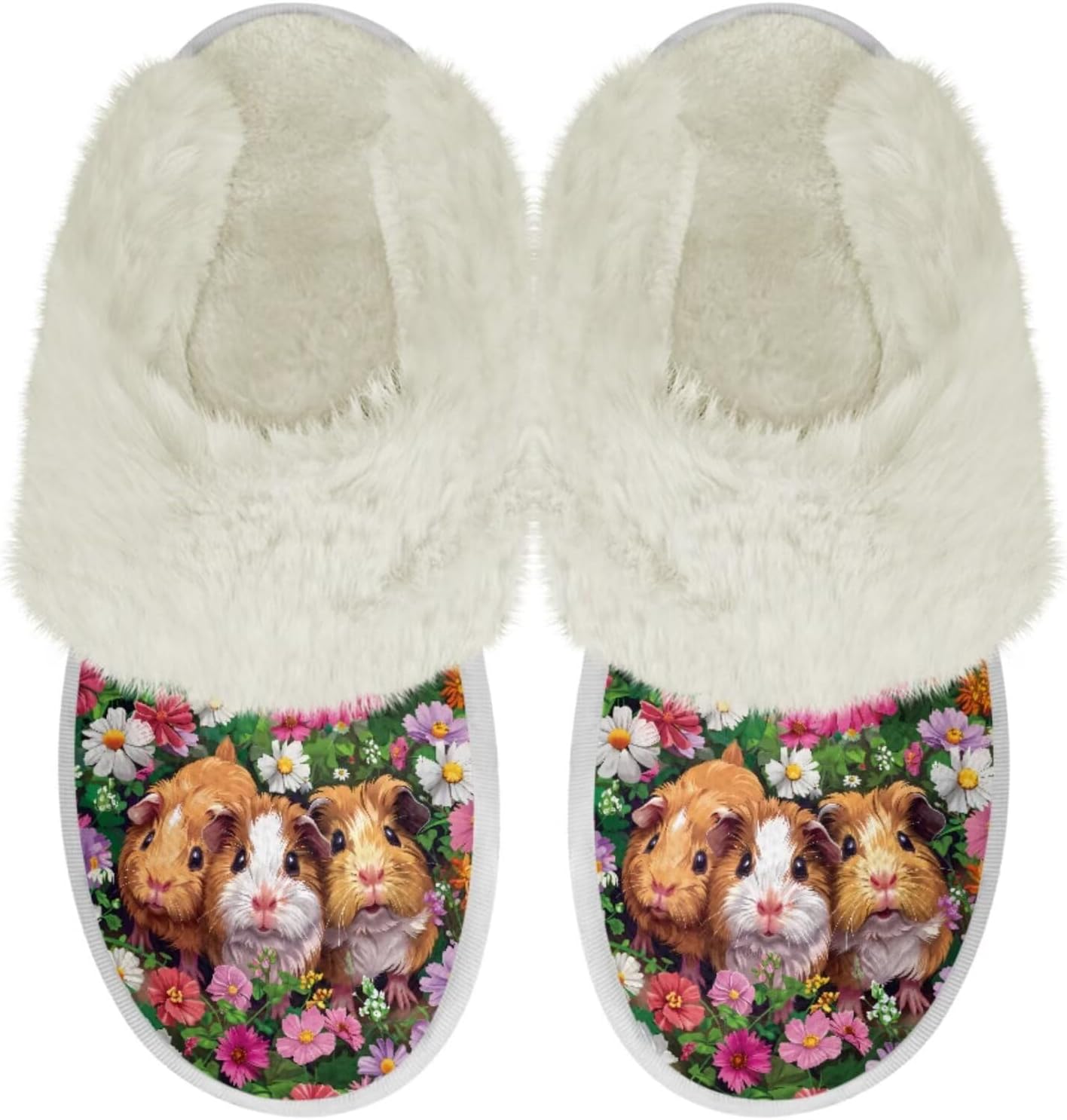 

Тапочки для дома Binienty для женщин и мужчин, мягкие плюшевые, для утепления дома, Cute Guinea Pig